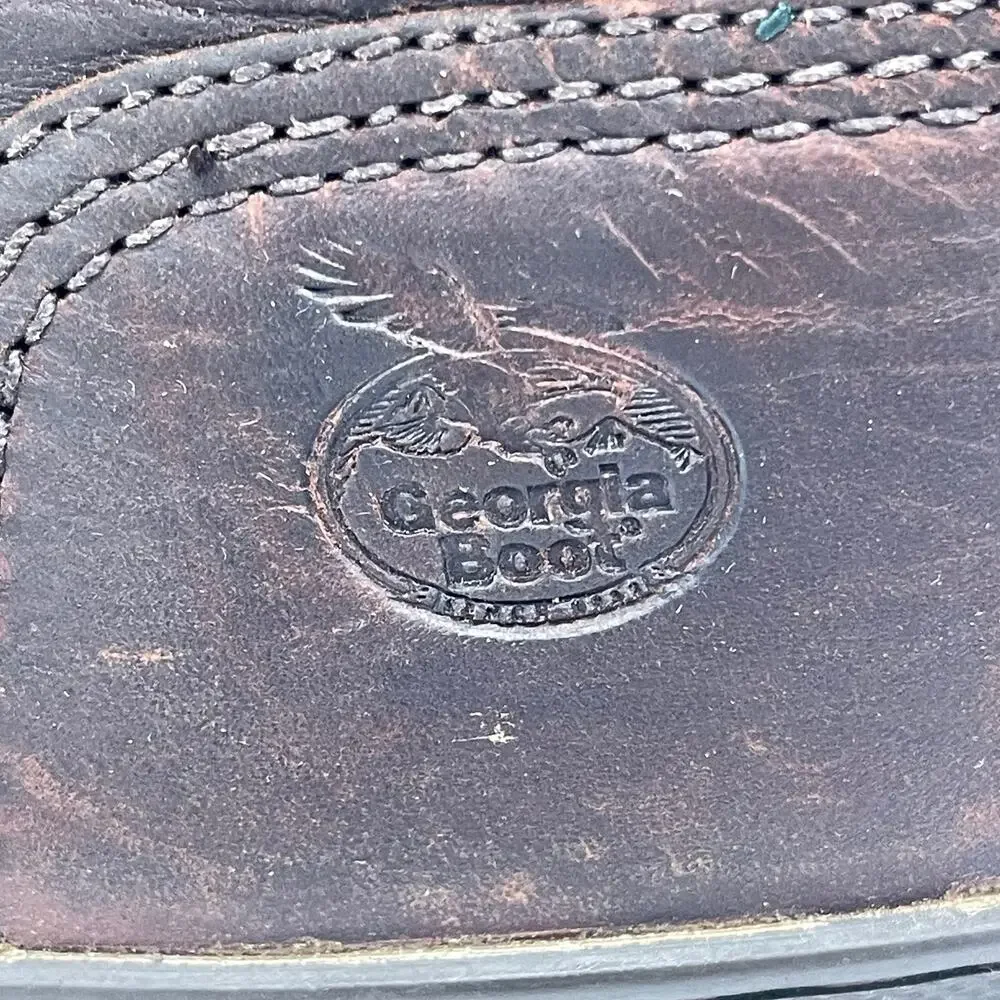 Georgia Giant Men”s 6” Steel Toe Brown Leather Work Boots G6374 Size 14